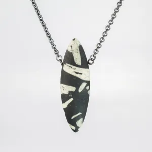 Chinese Writing Stone Pendant by Rina Young