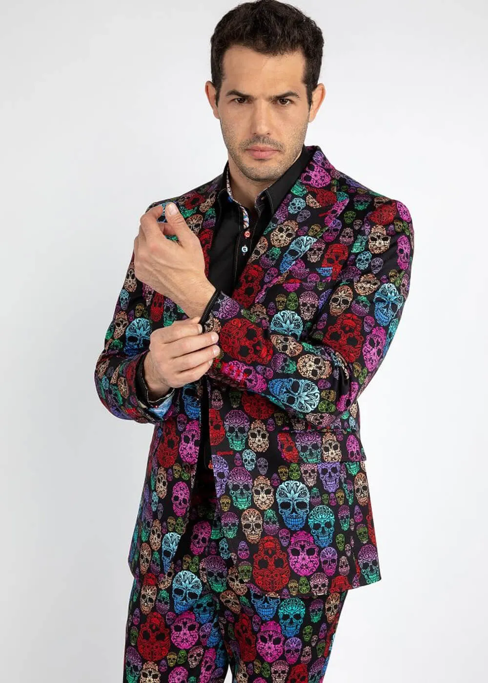 Claudio Lugli Mens Bright Skull Jacket Black