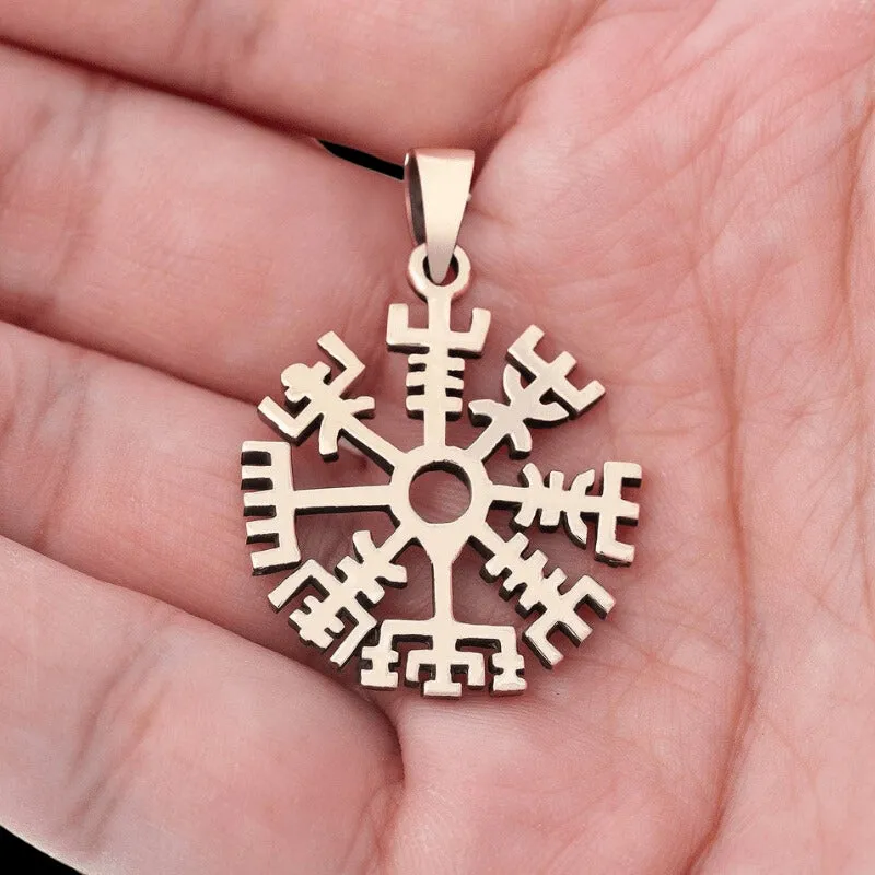 Clean Bronze Vegvisir Pendant