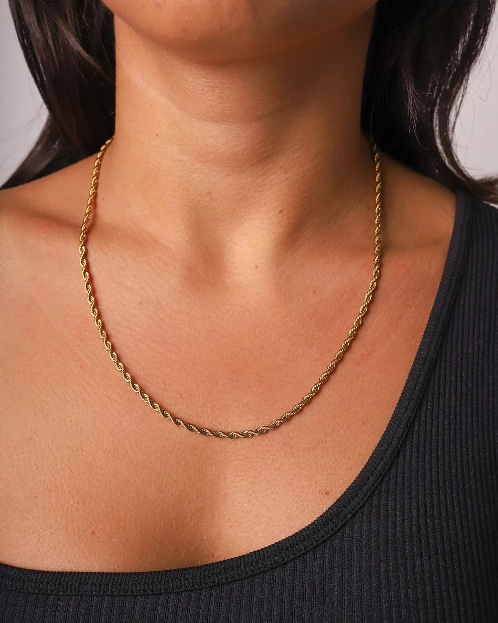 CLEAN ROPE CHAIN. - 3MM GOLD