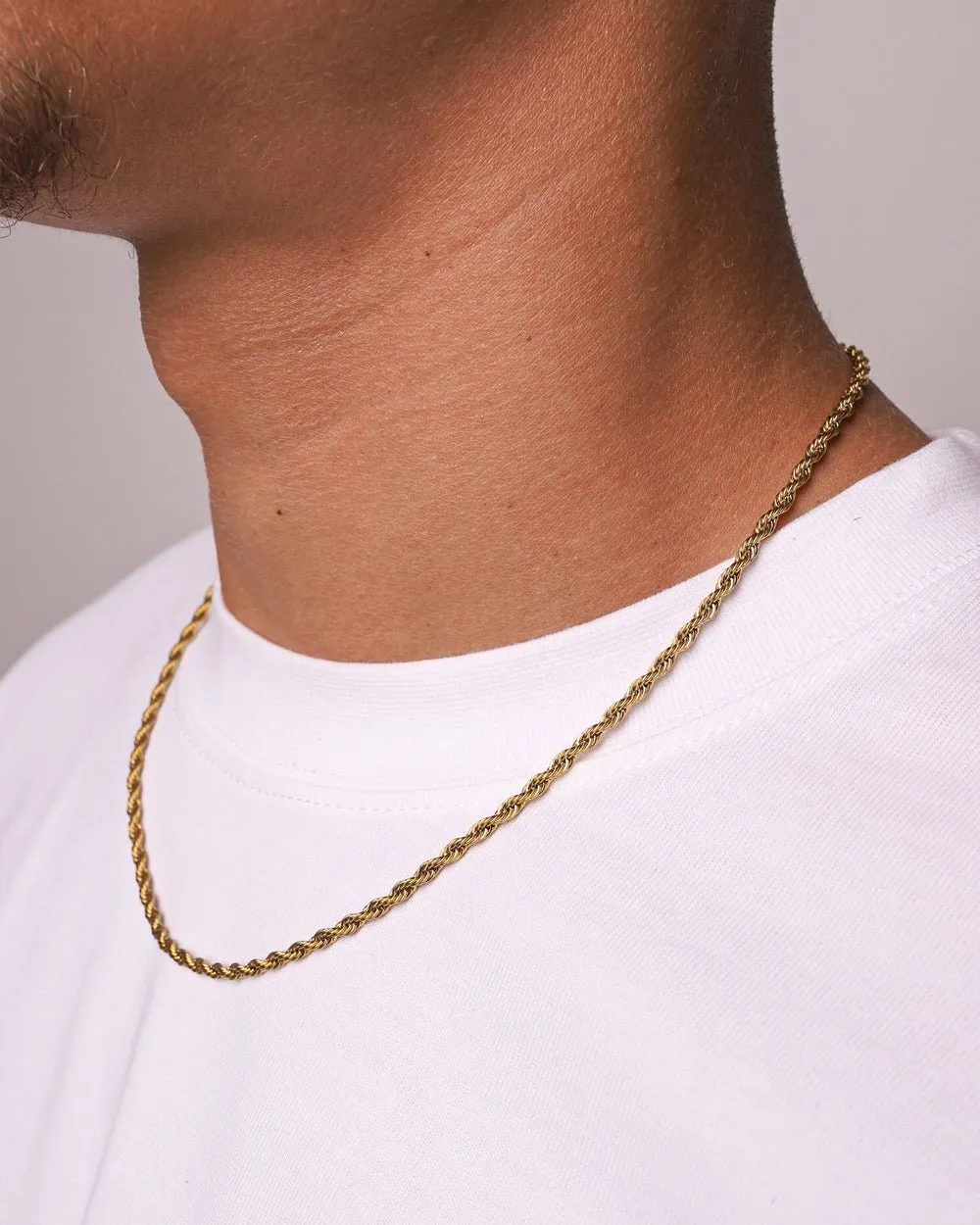 CLEAN ROPE CHAIN. - 3MM GOLD