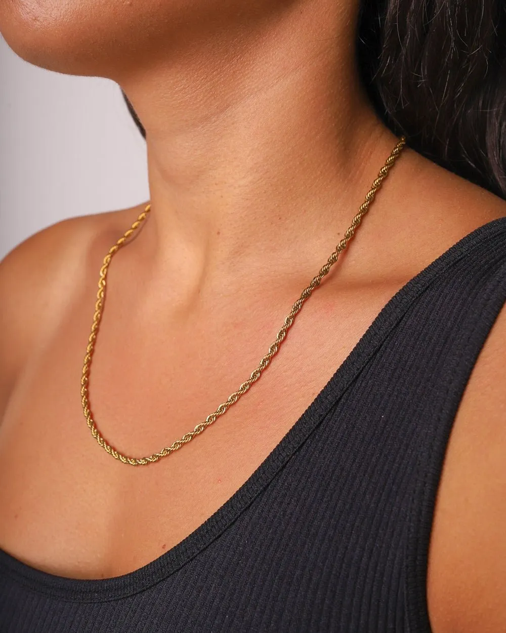 CLEAN ROPE CHAIN. - 3MM GOLD