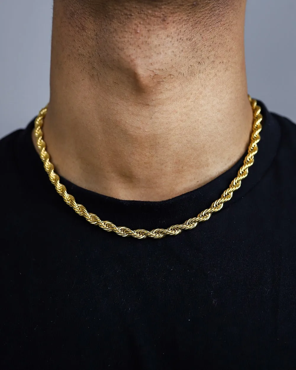 CLEAN ROPE CHAIN. - 6MM GOLD