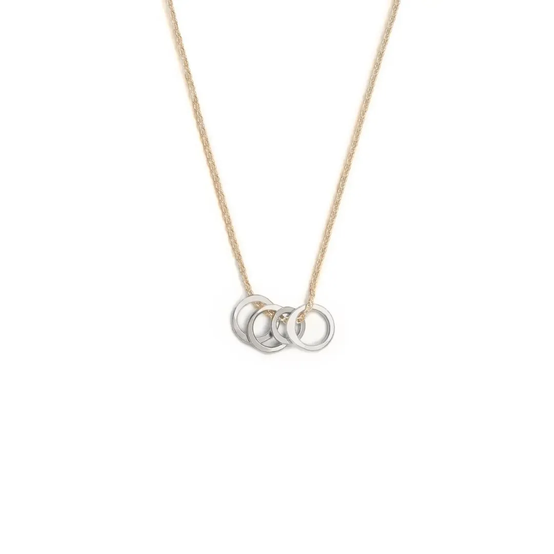 Cluster Silver Circles Necklace