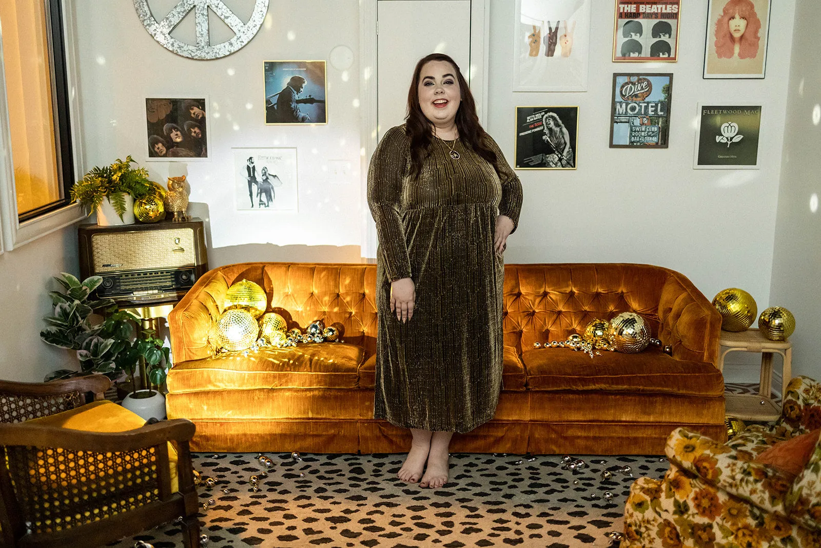 constance dress in golden