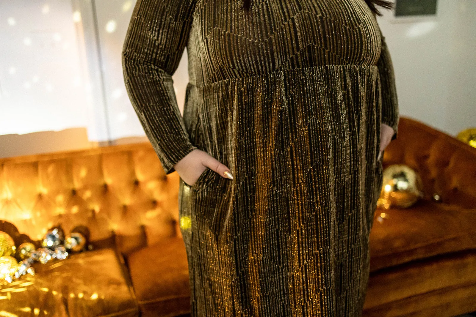 constance dress in golden