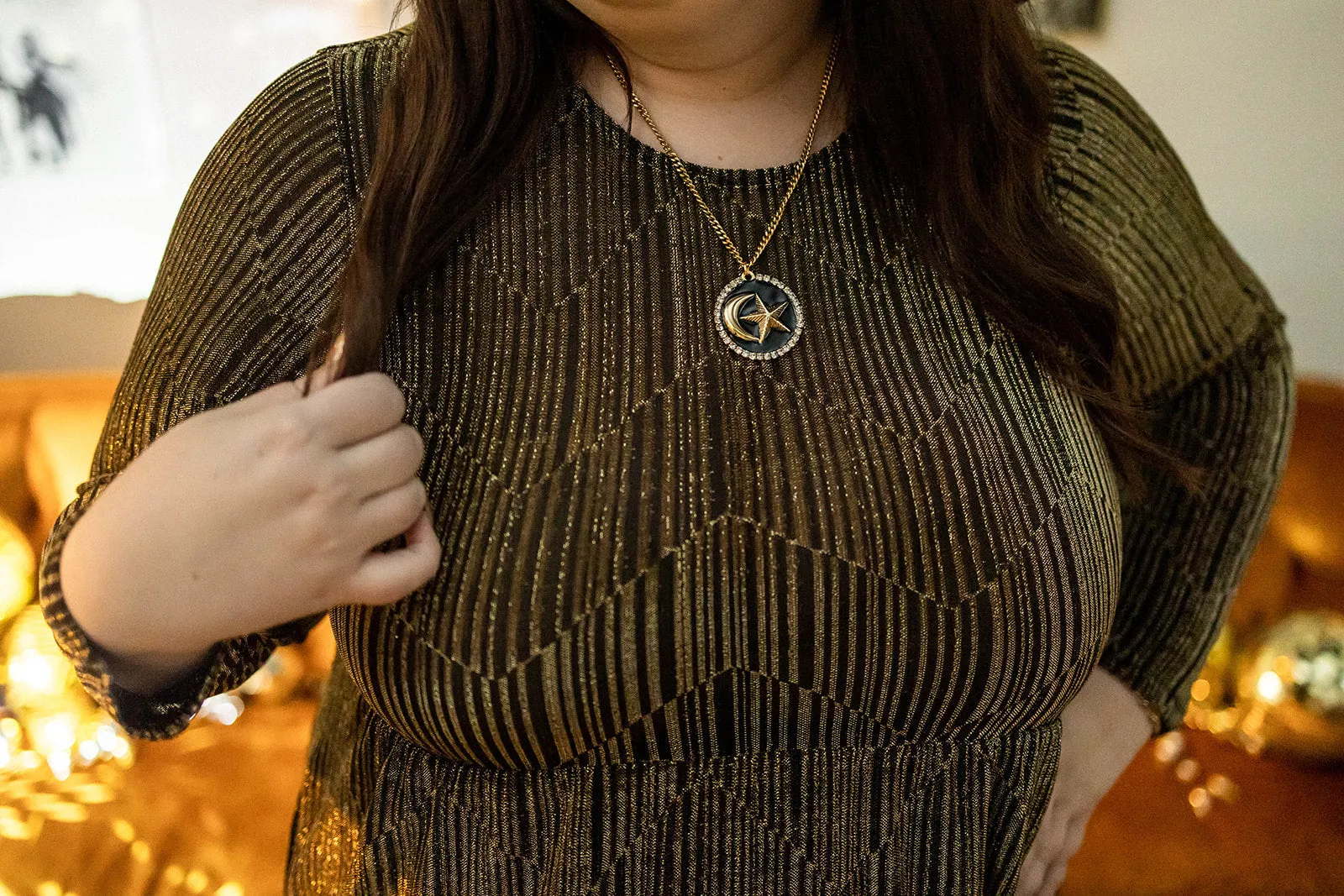 constance dress in golden