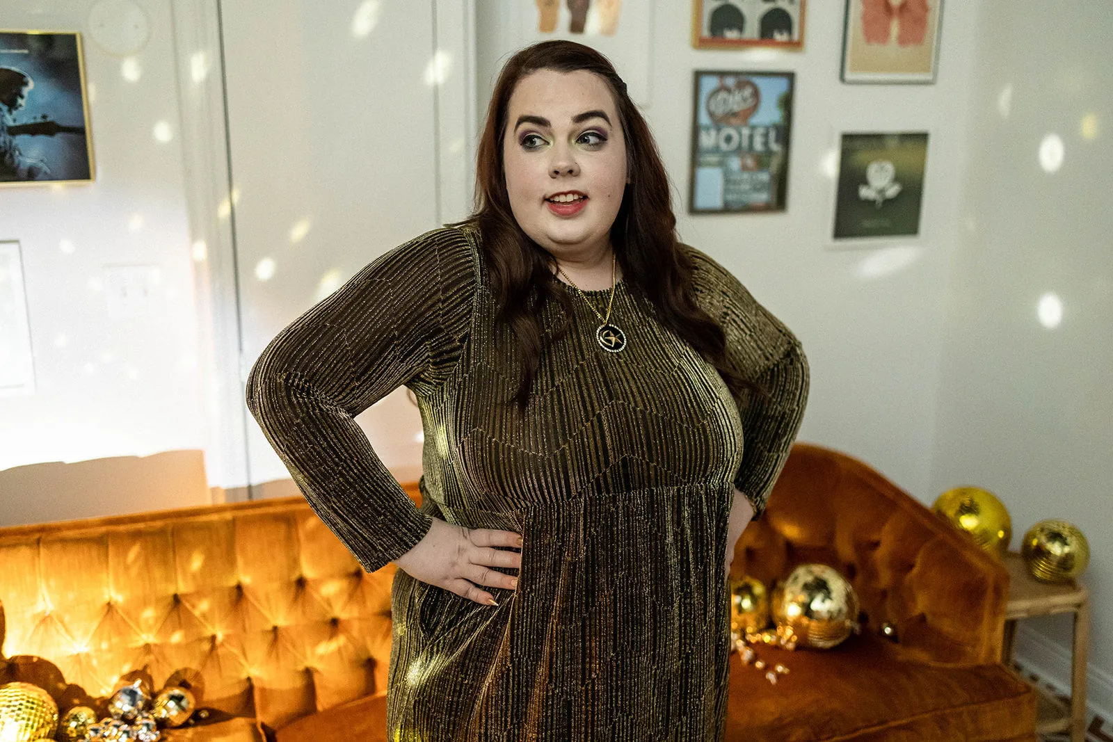 constance dress in golden