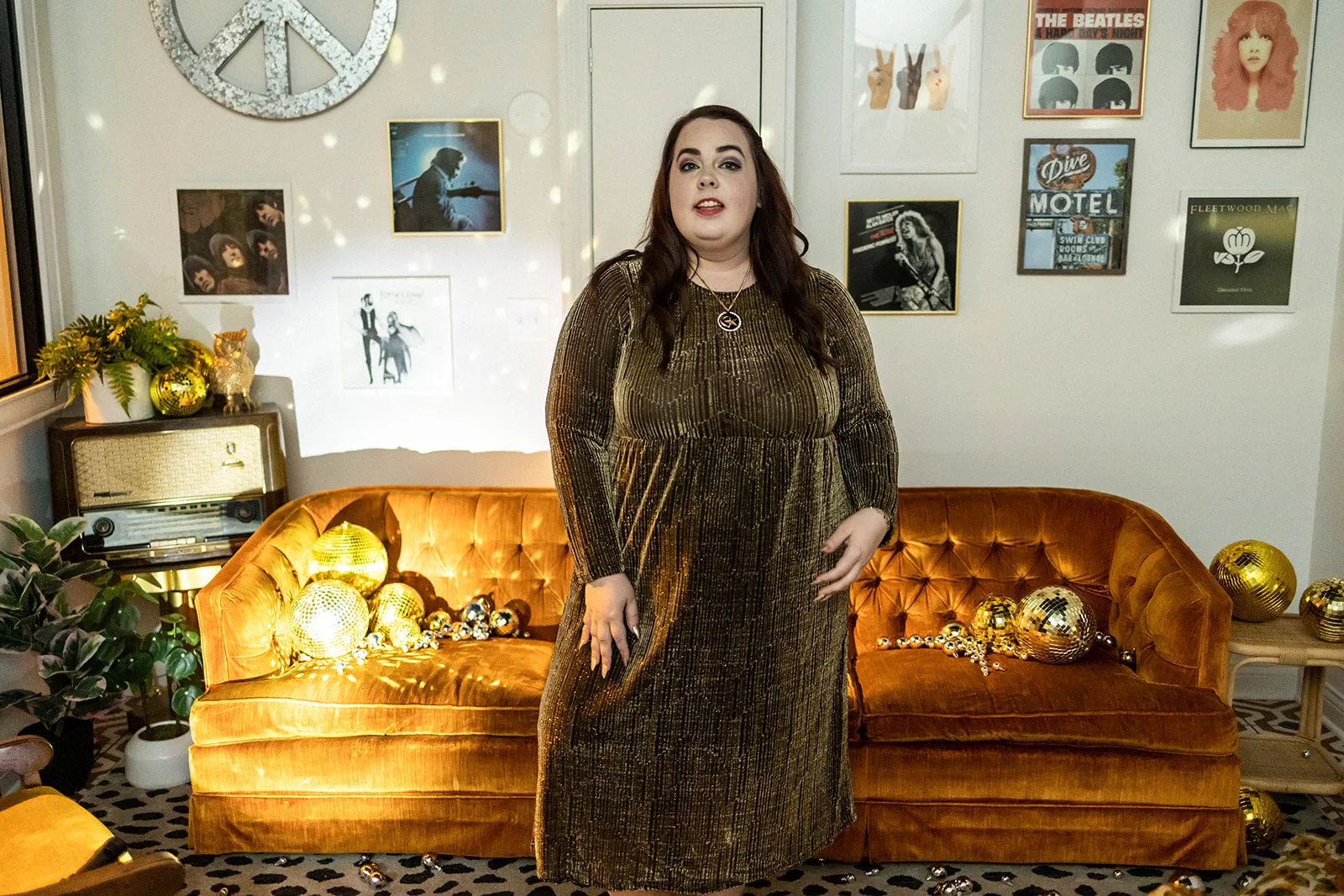 constance dress in golden