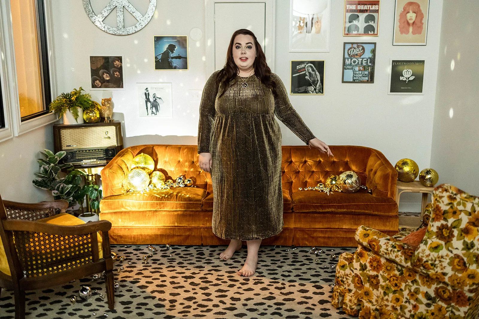 constance dress in golden