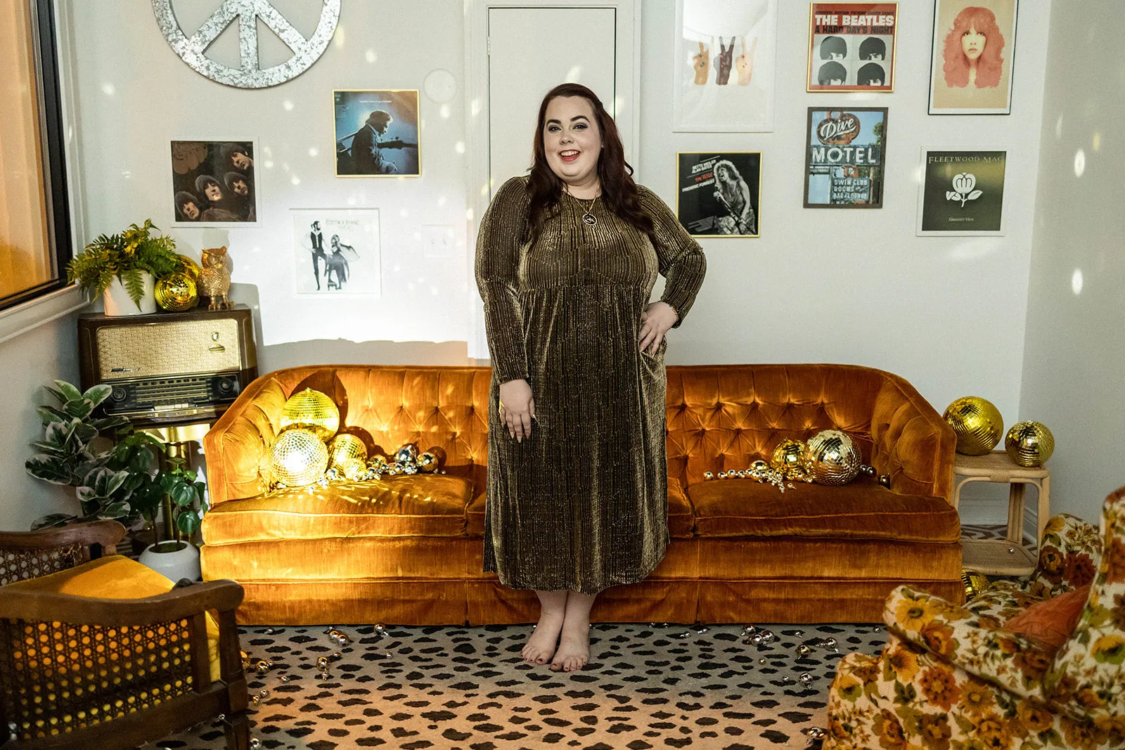 constance dress in golden