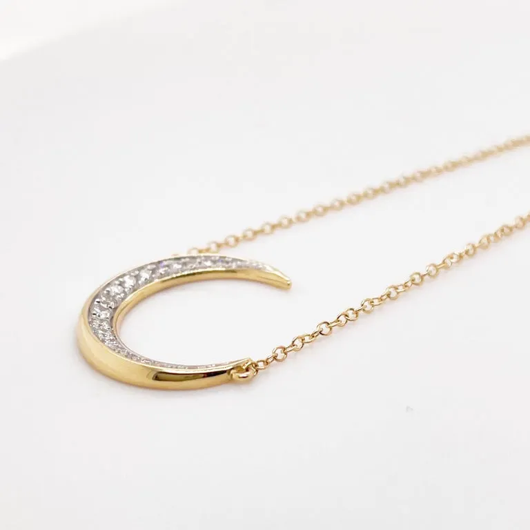 Crescent Moon Diamond Necklace