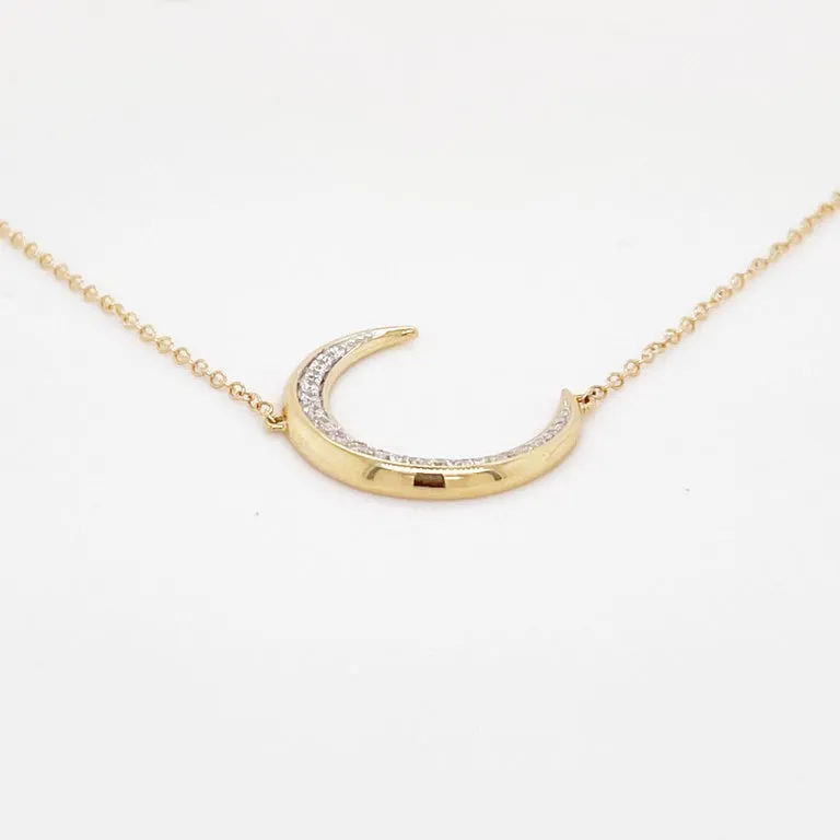 Crescent Moon Diamond Necklace