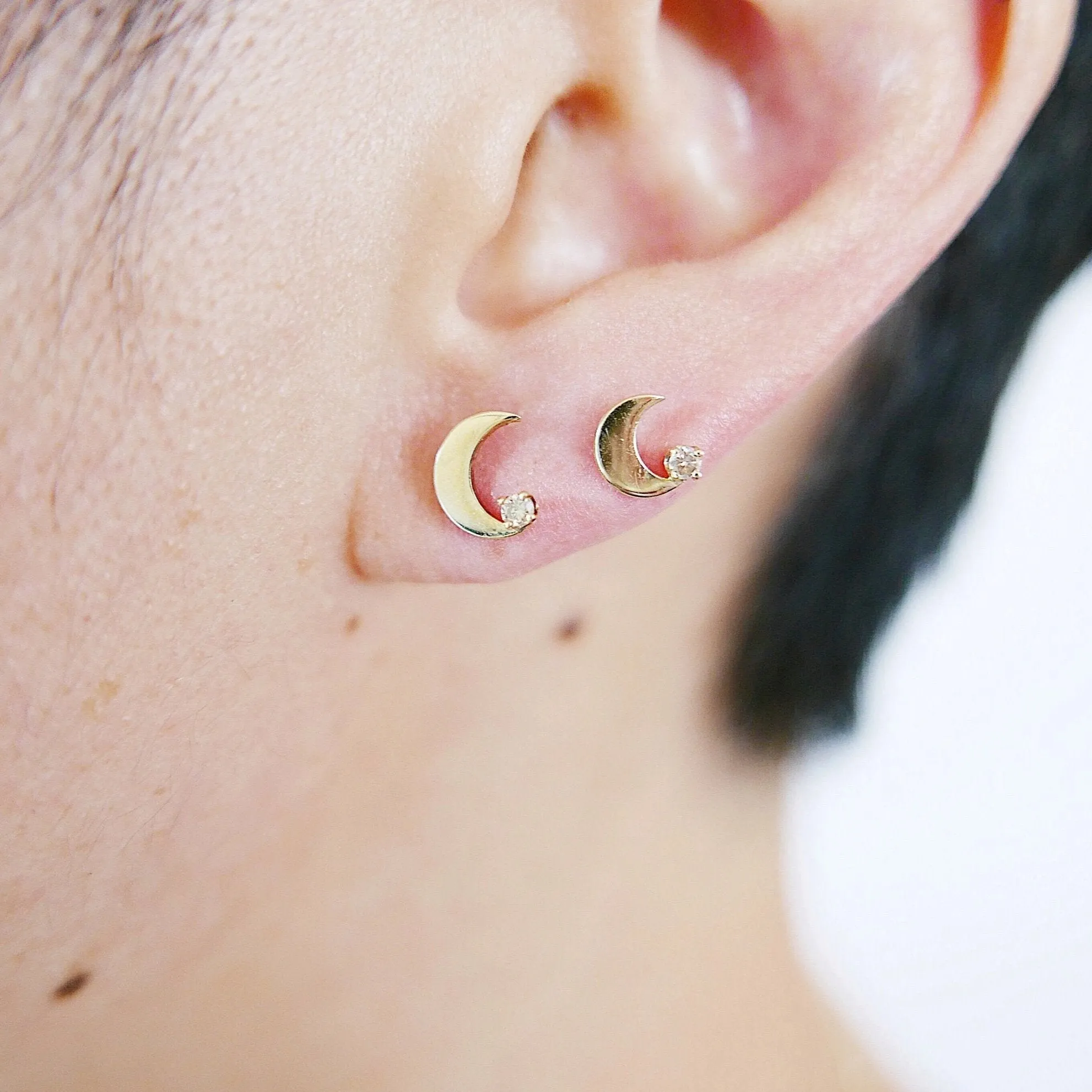 Crescent Moon Earrings - RTS
