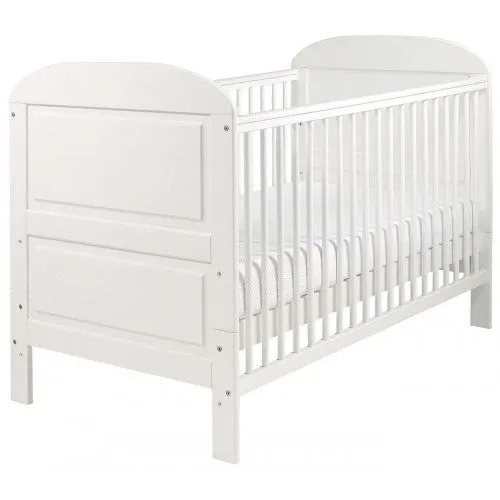 Crescent Wooden Cot Bed | 2-in-1 Cot Bed | Pure White