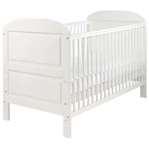 Crescent Wooden Cot Bed | 2-in-1 Cot Bed | Pure White