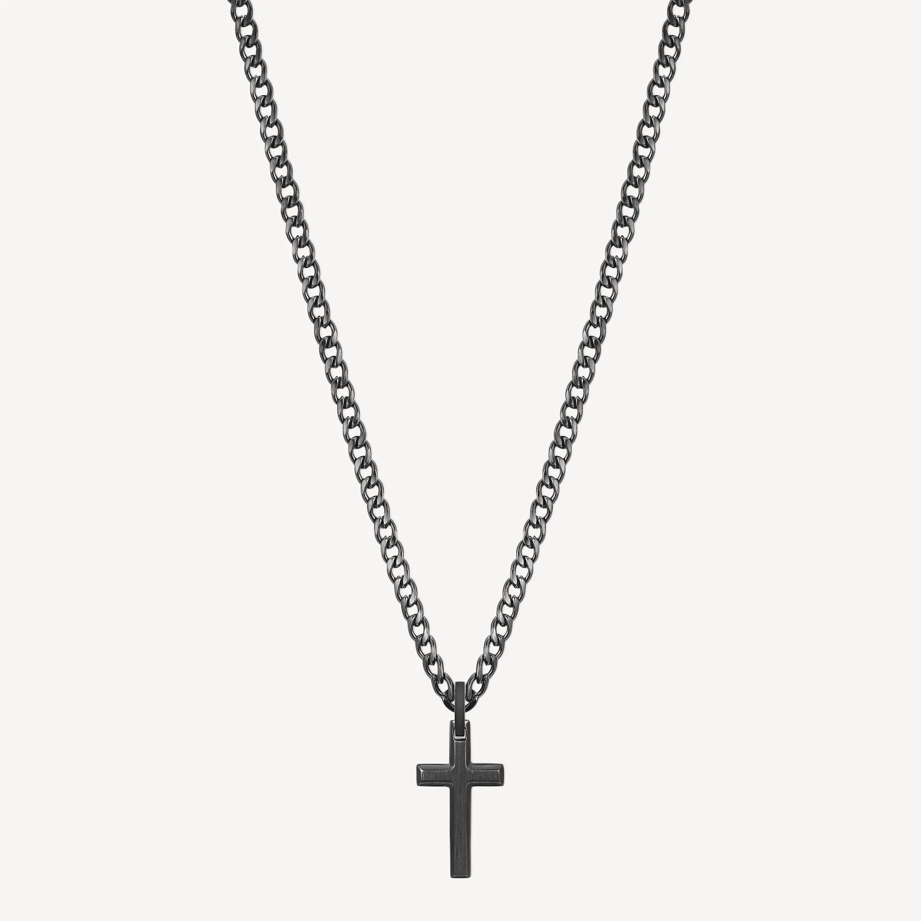Cross Necklace in Ruthenium Plated Stainless Steel