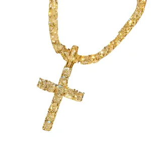 Cross Pendant Necklace With Diamond Accents