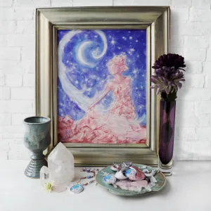 Crystal Goddess Original Watercolor Painting