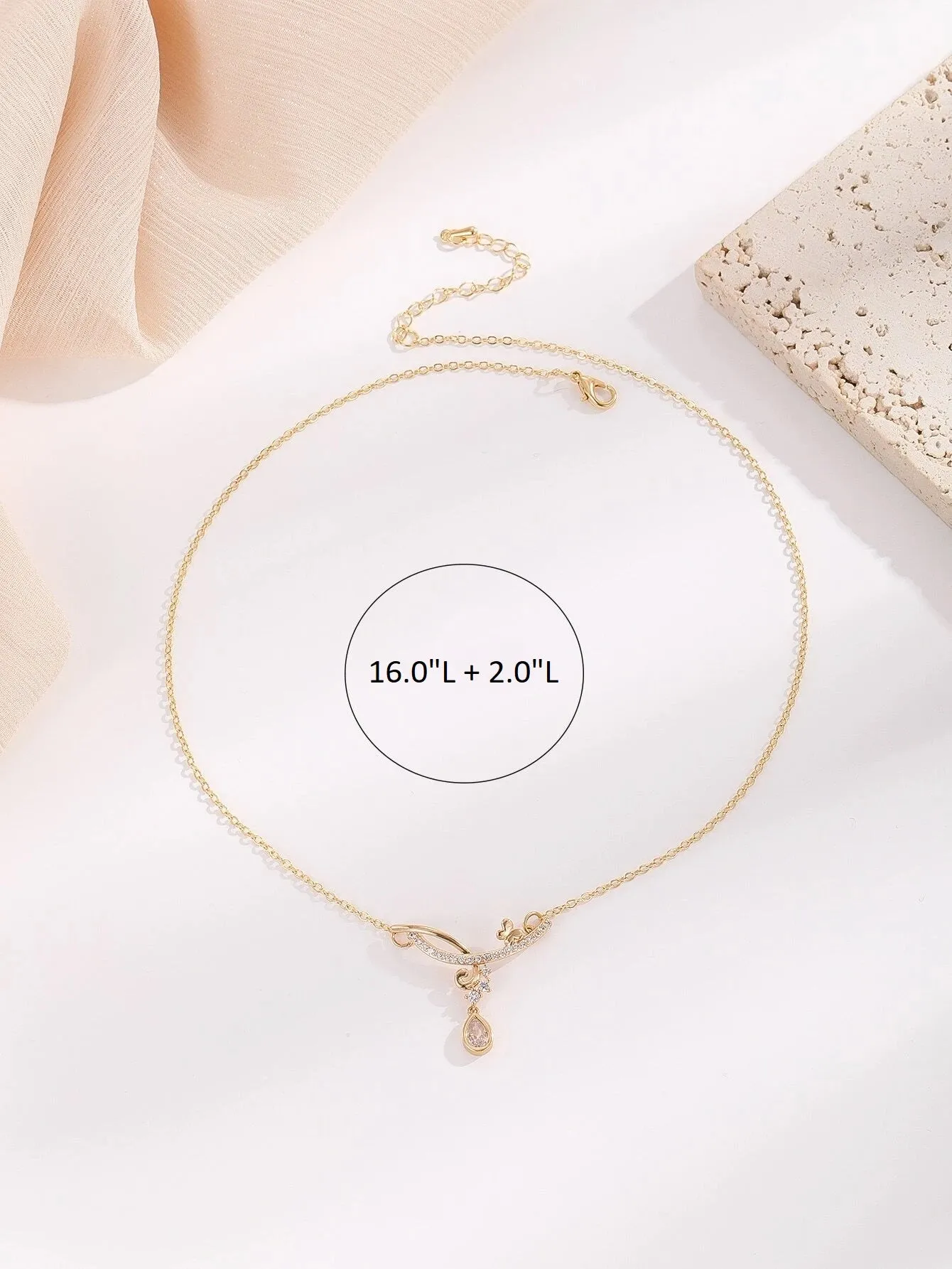 Crystal Gold Butterfly Flower Girl Necklace, Bridal Floral Chain CZ Diamond Fashion Necklace