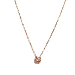 Crystal Pave Pendant  Rose Gold Vermeil Necklace