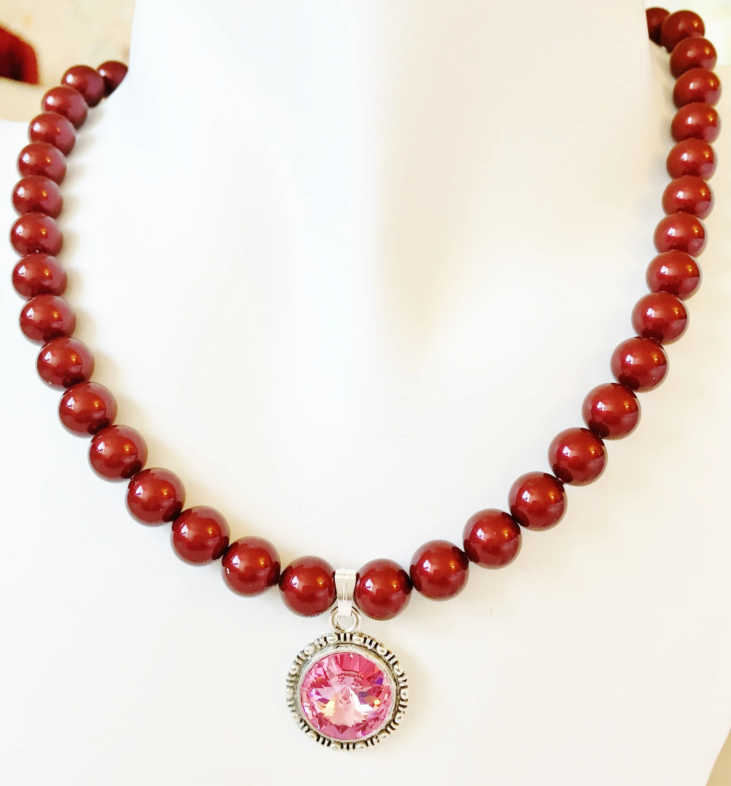 Crystal Pearl Necklace - Eliana (Multiple Colors)
