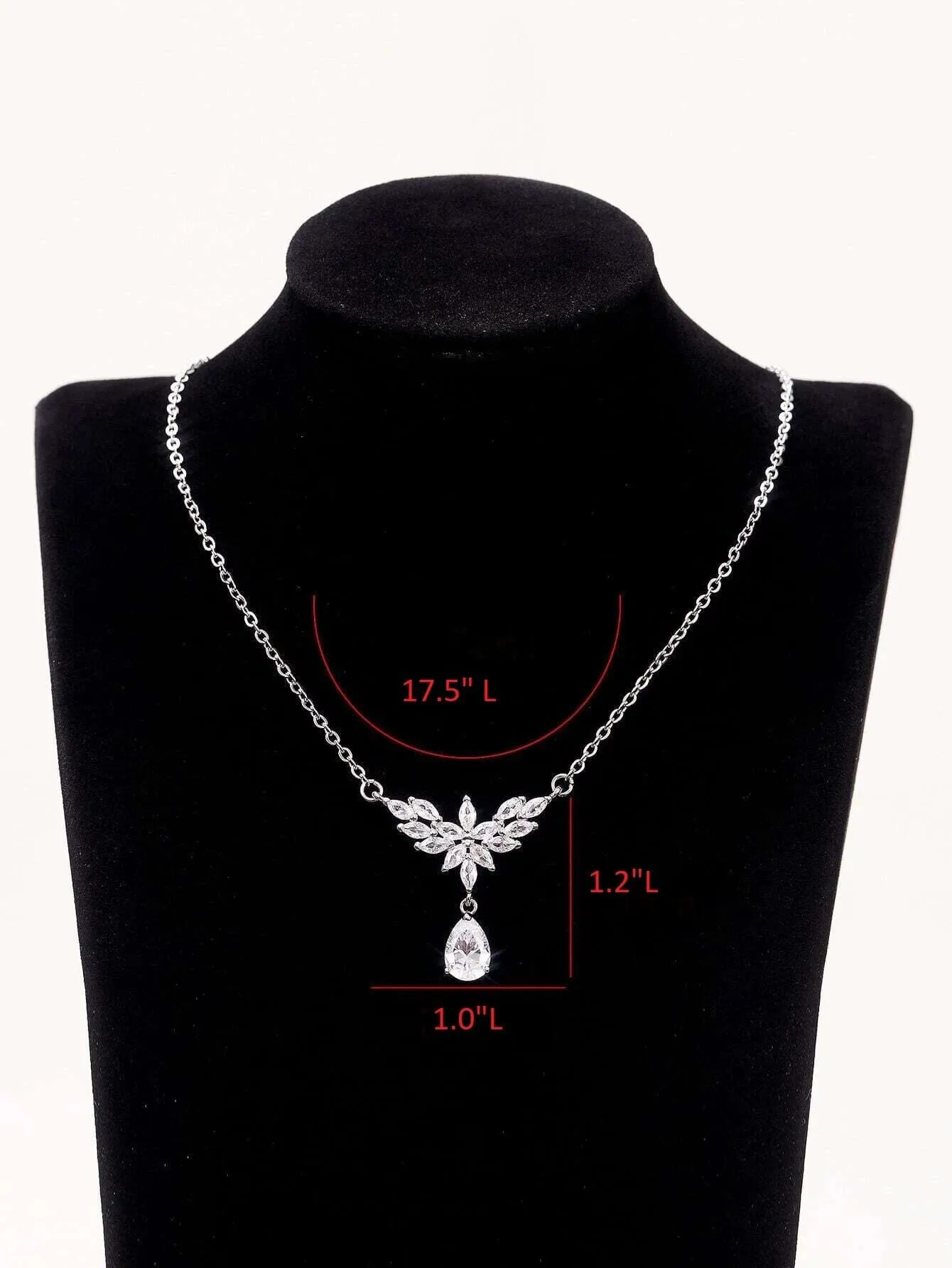 Crystal Silver Necklace, CZ Gem Minimalist Wedding Necklace, Diamond Accent Chain Necklace for Bride