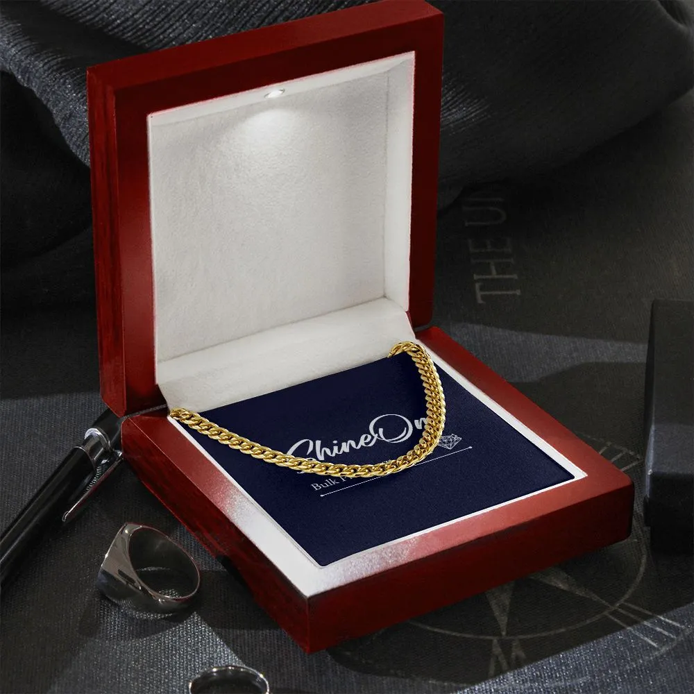 Cuban Link Necklace For Him with Message Card