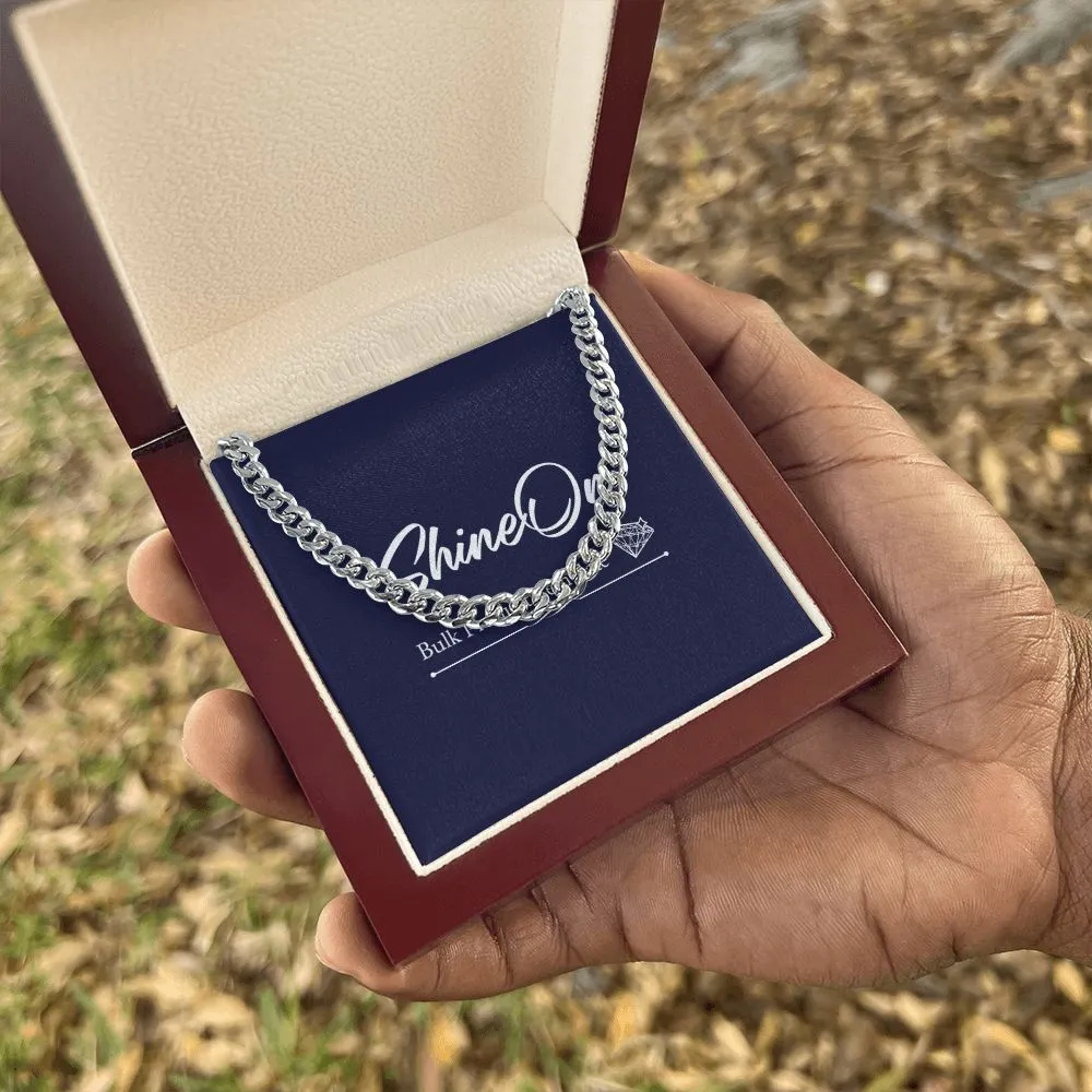 Cuban Link Necklace For Him with Message Card