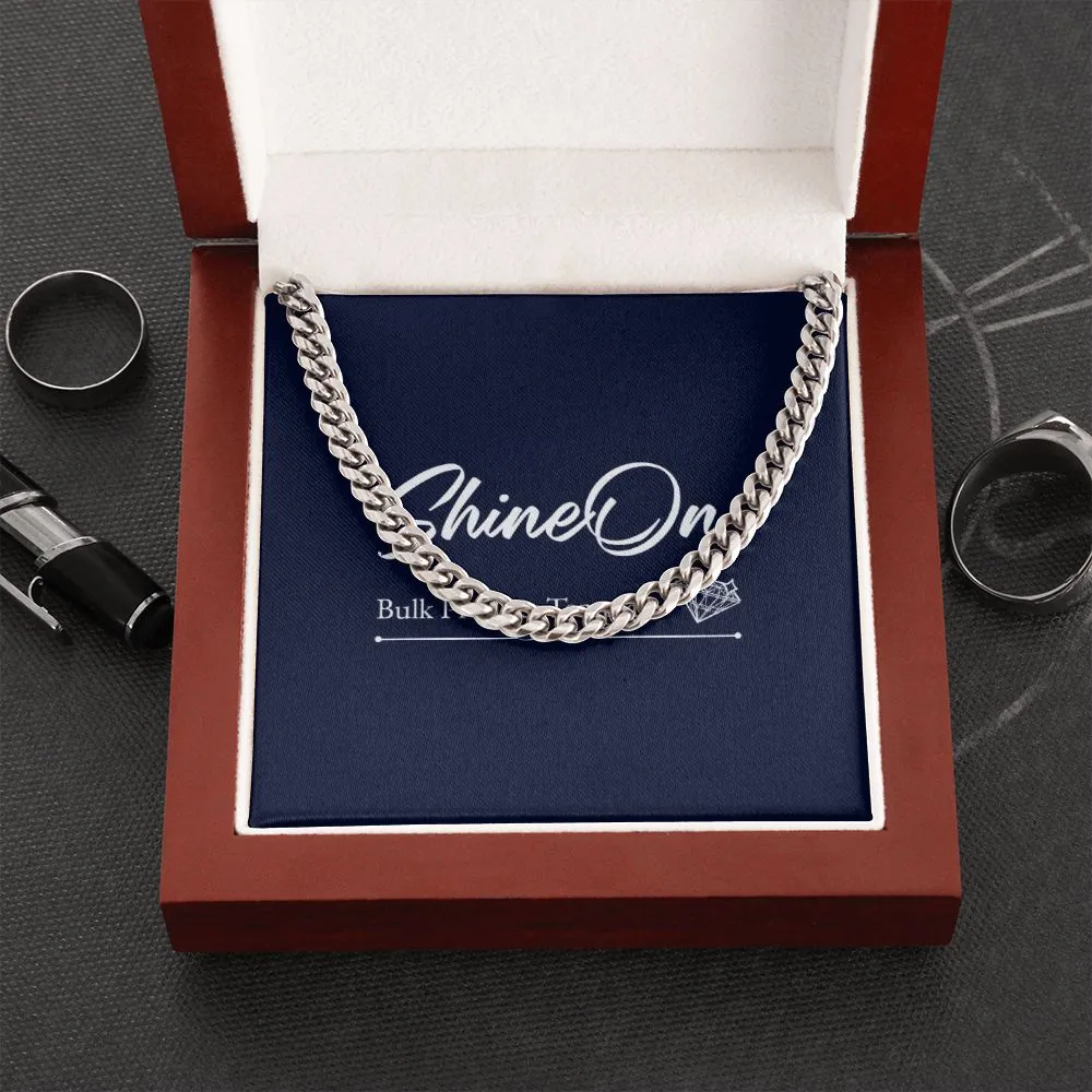Cuban Link Necklace For Him with Message Card