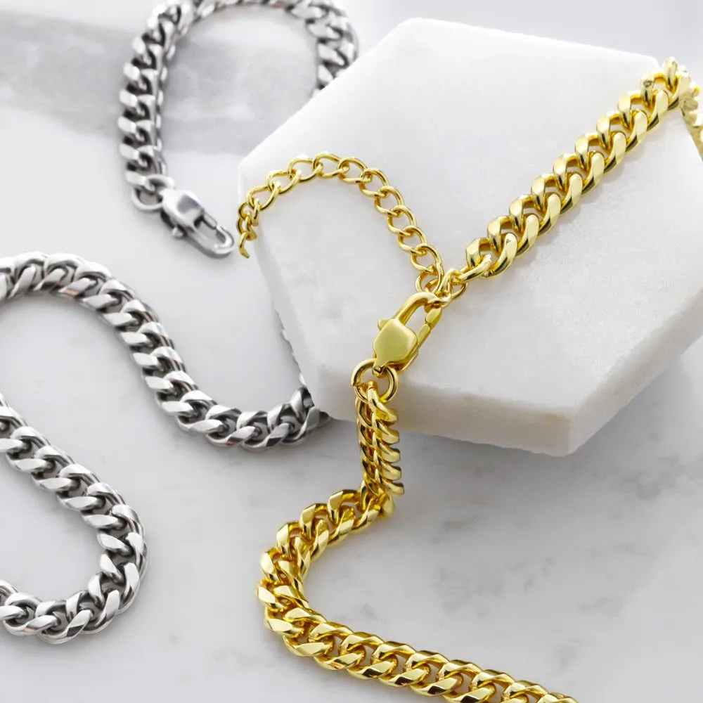 Cuban Link Necklace For Him with Message Card