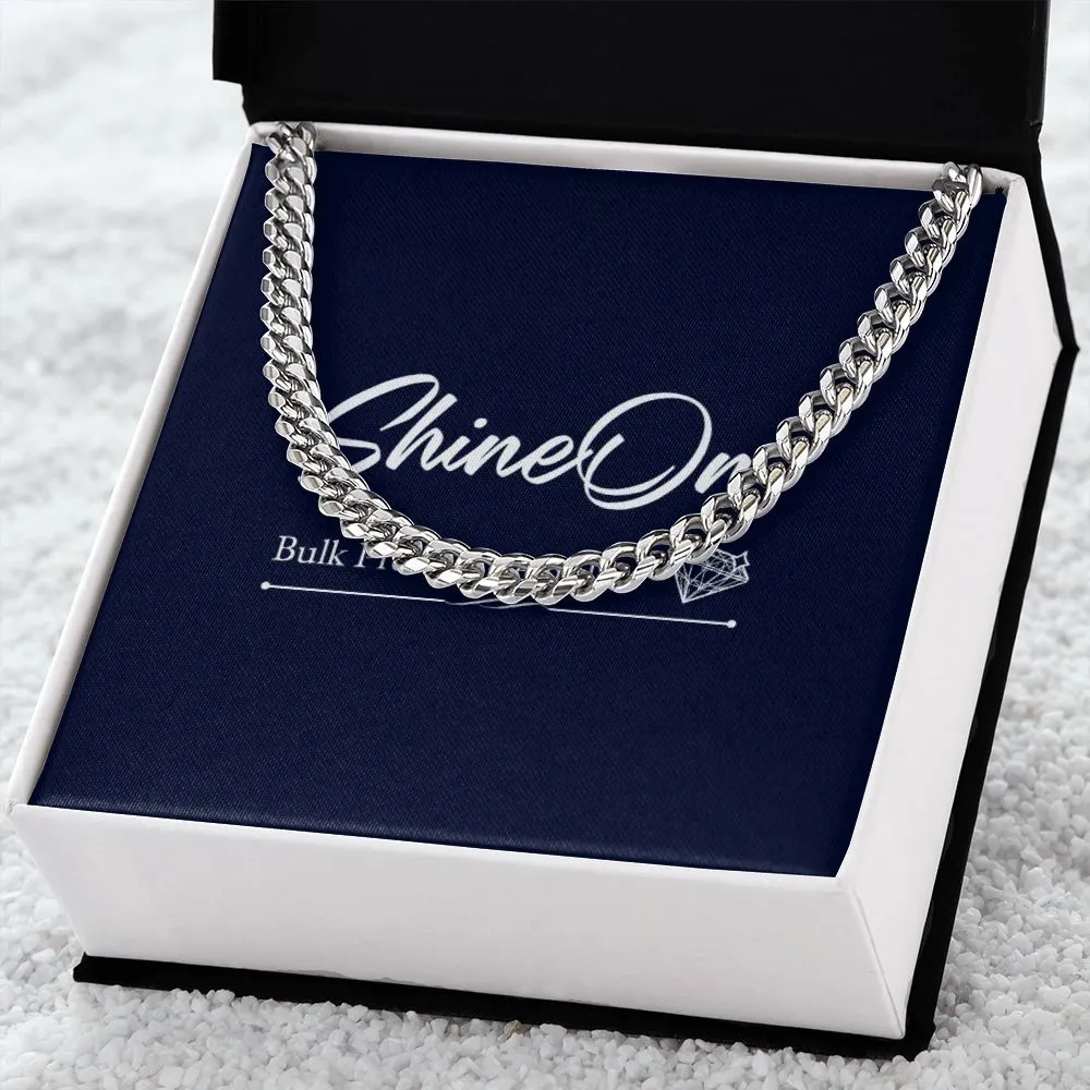 Cuban Link Necklace For Him with Message Card