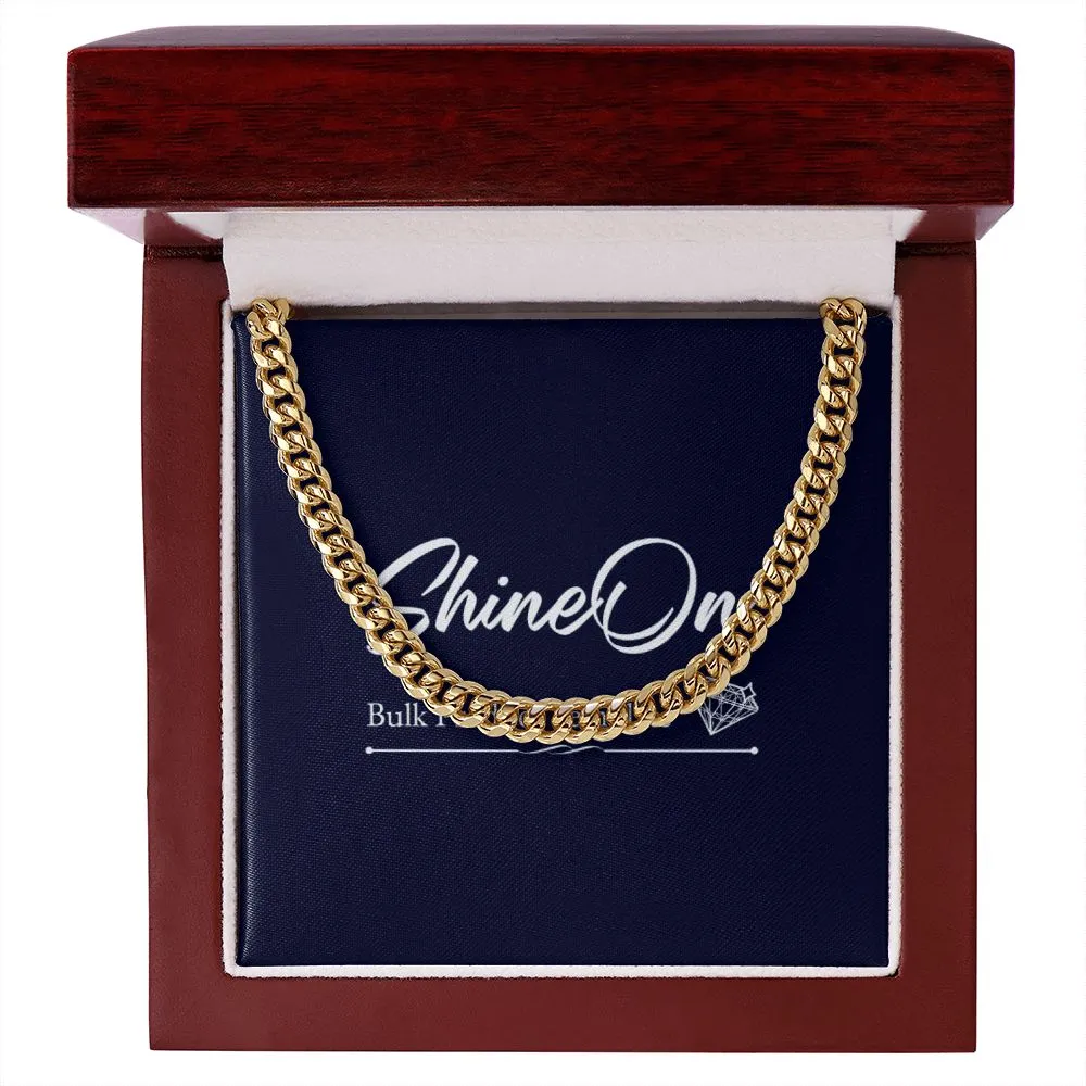 Cuban Link Necklace For Him with Message Card