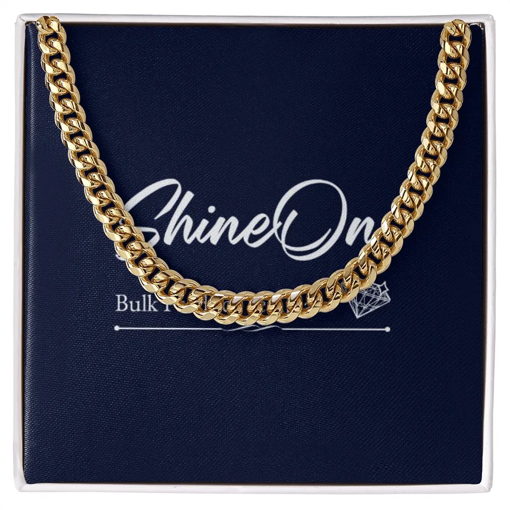 Cuban Link Necklace For Him with Message Card