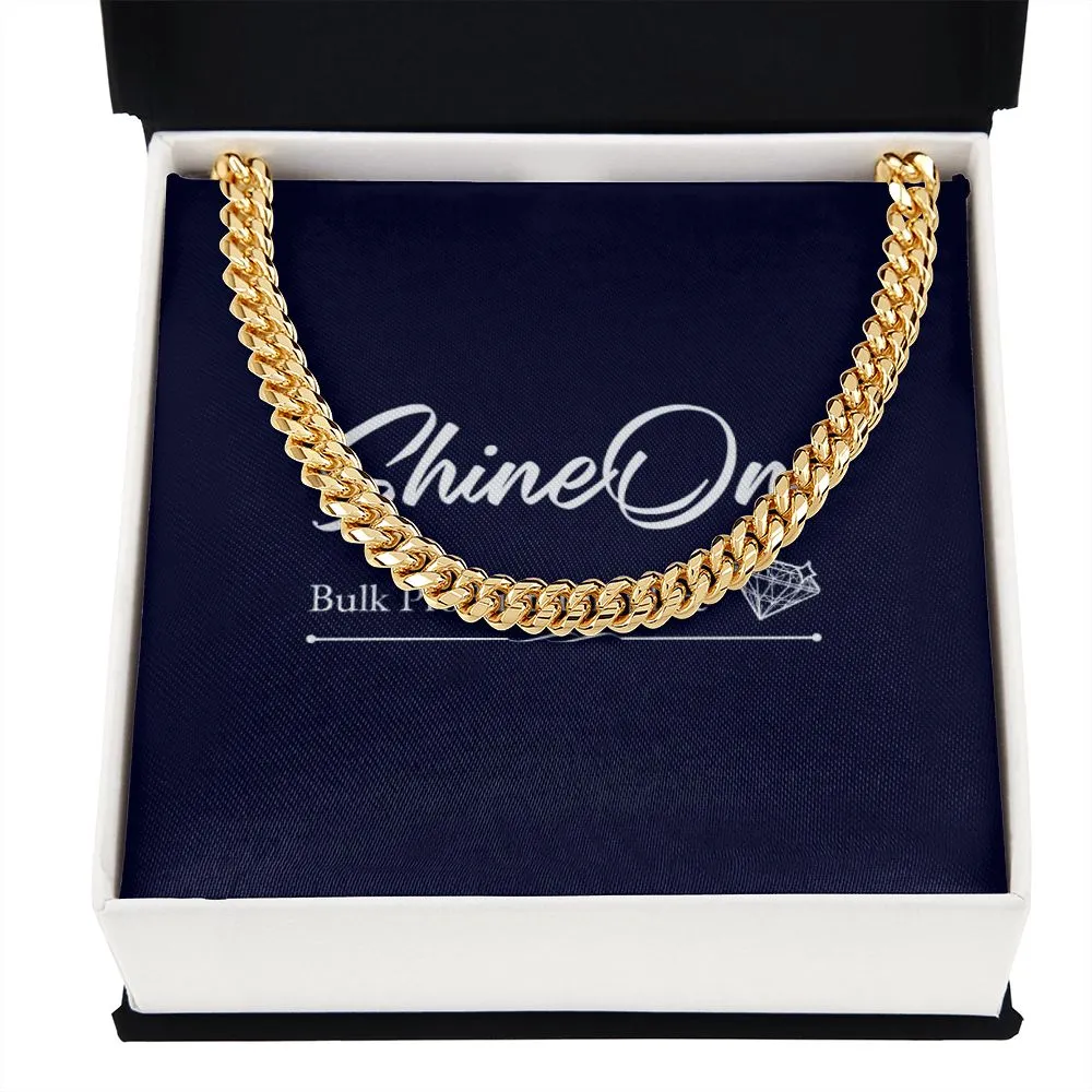 Cuban Link Necklace For Him with Message Card