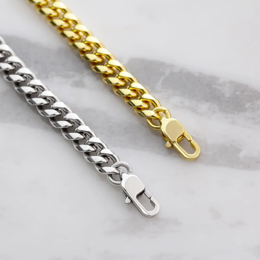 Cuban Link Necklace For Him with Message Card