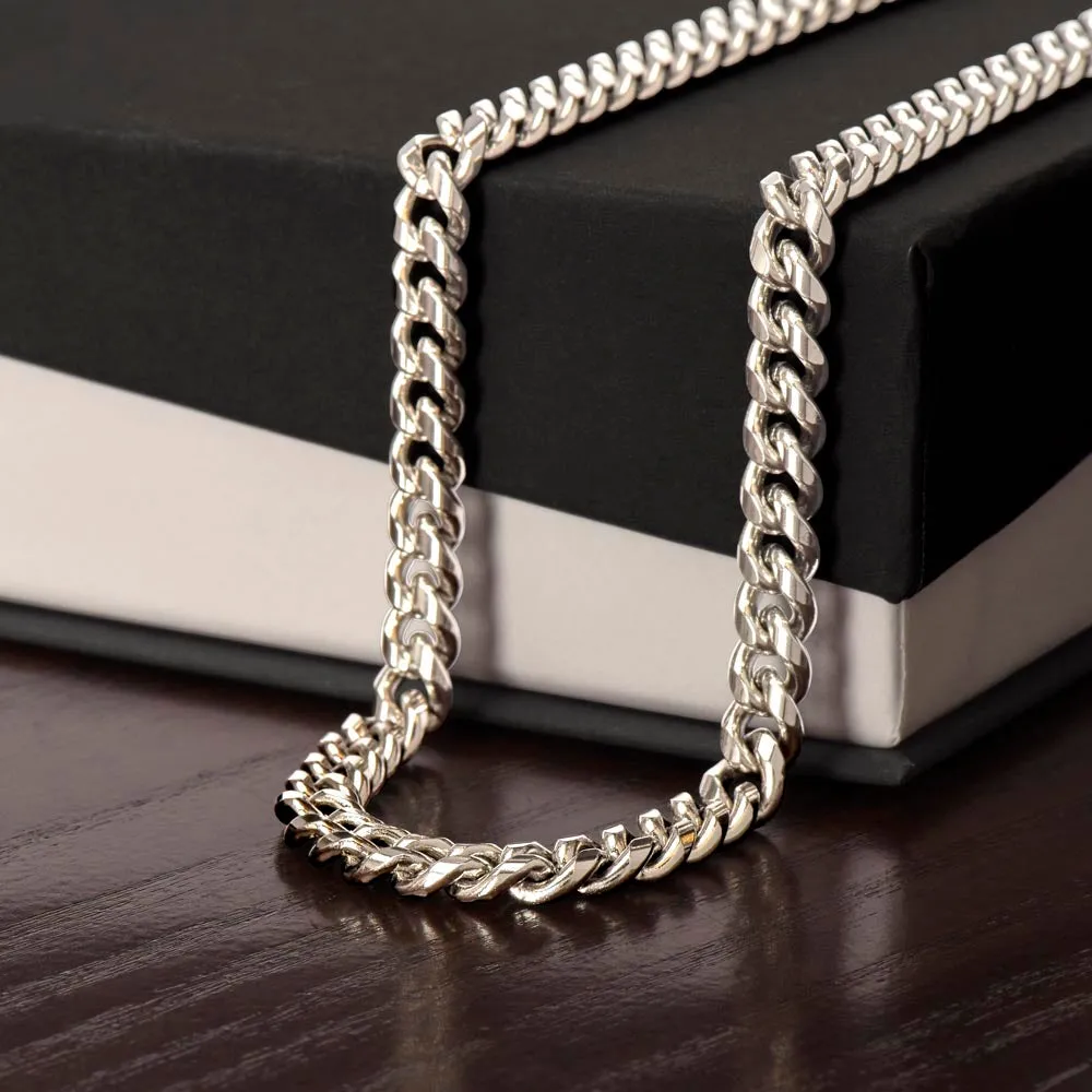 Cuban Link Necklace For Him with Message Card