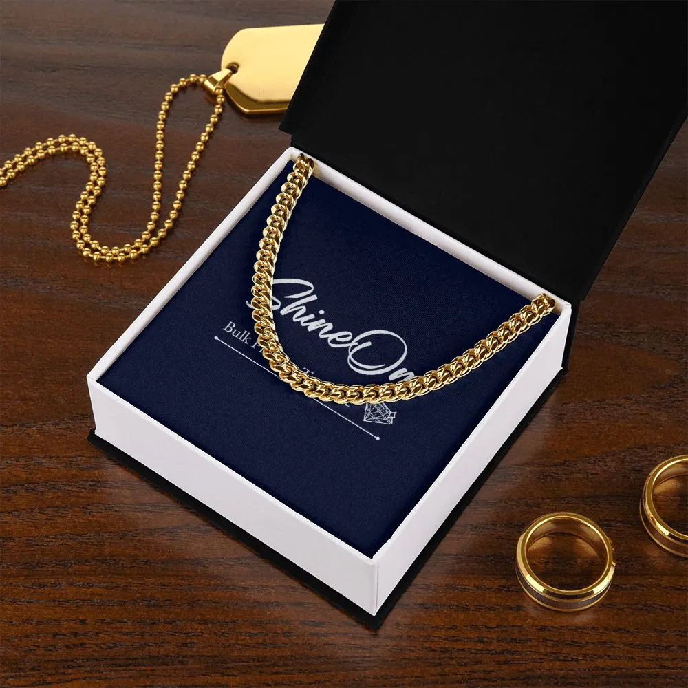 Cuban Link Necklace For Him with Message Card