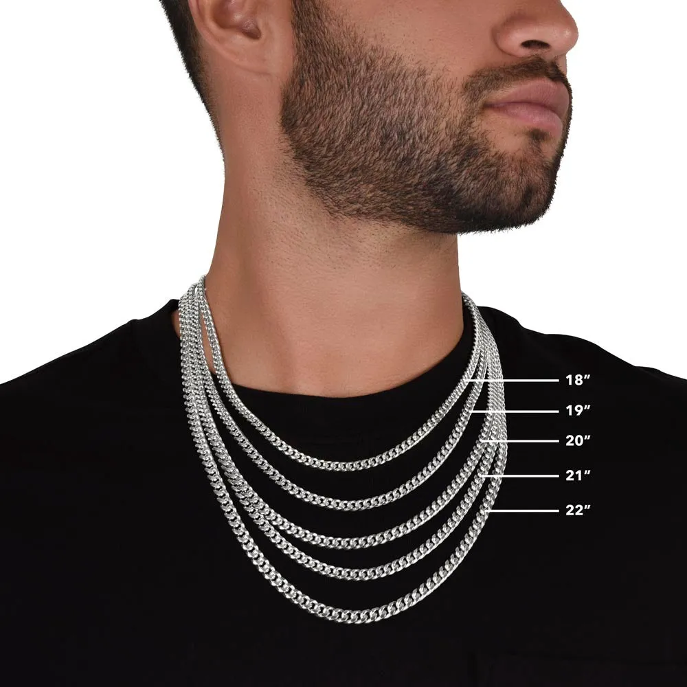 Cuban Link Necklace For Him with Message Card