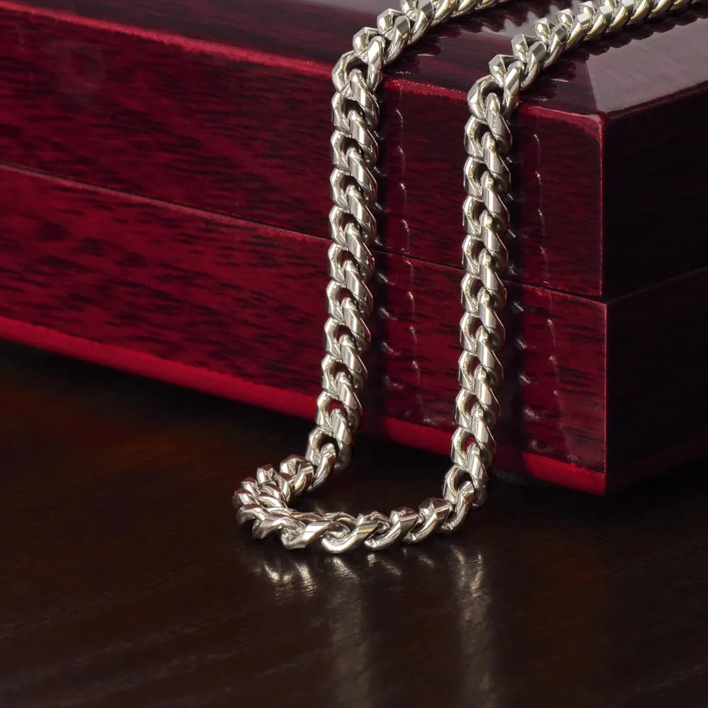 Cuban Link Necklace For Him with Message Card