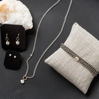 Cubic Zirconia Drop Necklace