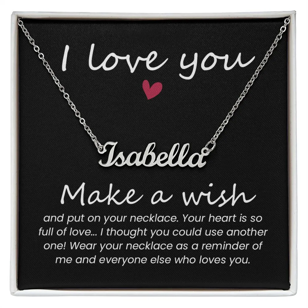 Custom Name Necklace-I love you