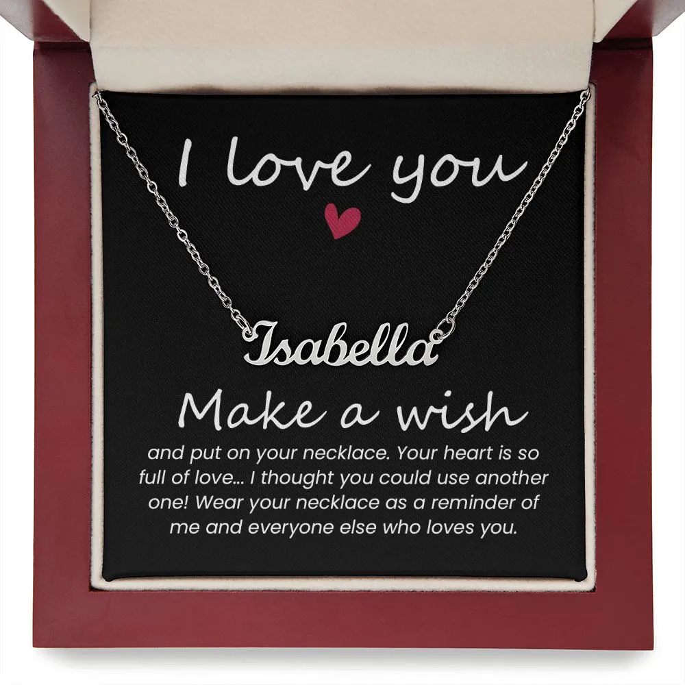 Custom Name Necklace-I love you
