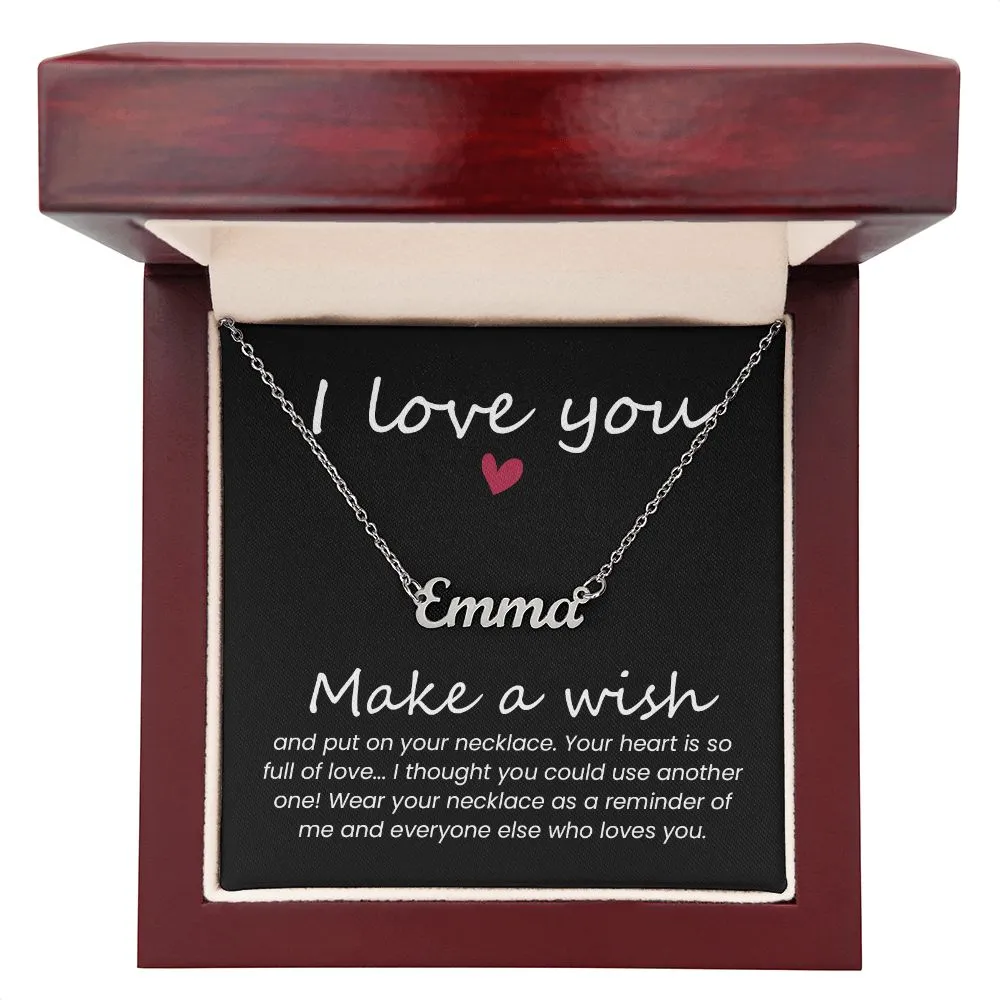 Custom Name Necklace-I love you