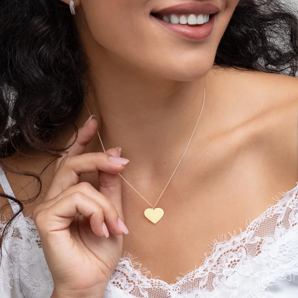 Customizable Initials Engraved Heart Pendent Necklace