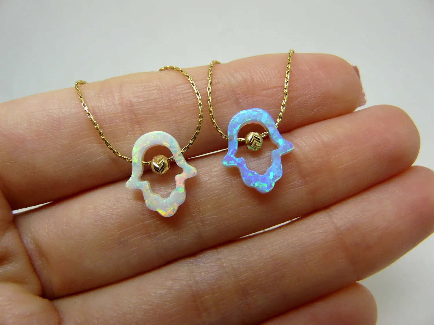 Cutout Hamsa necklace