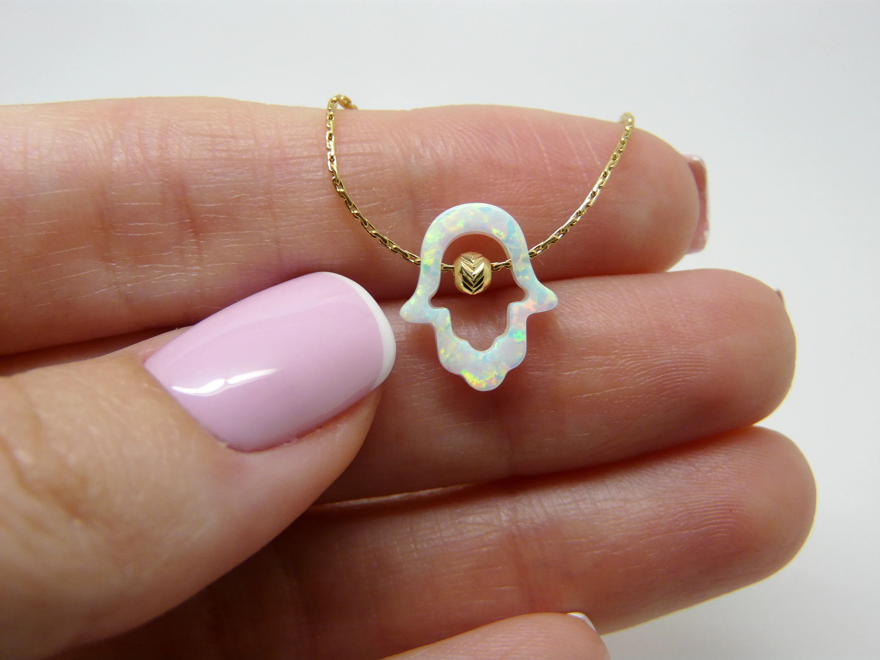 Cutout Hamsa necklace