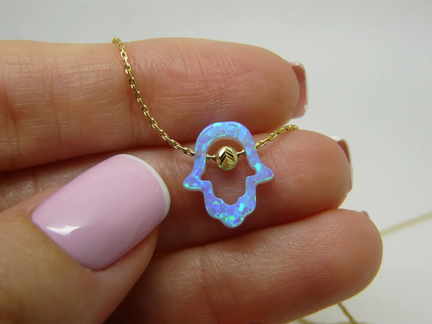 Cutout Hamsa necklace