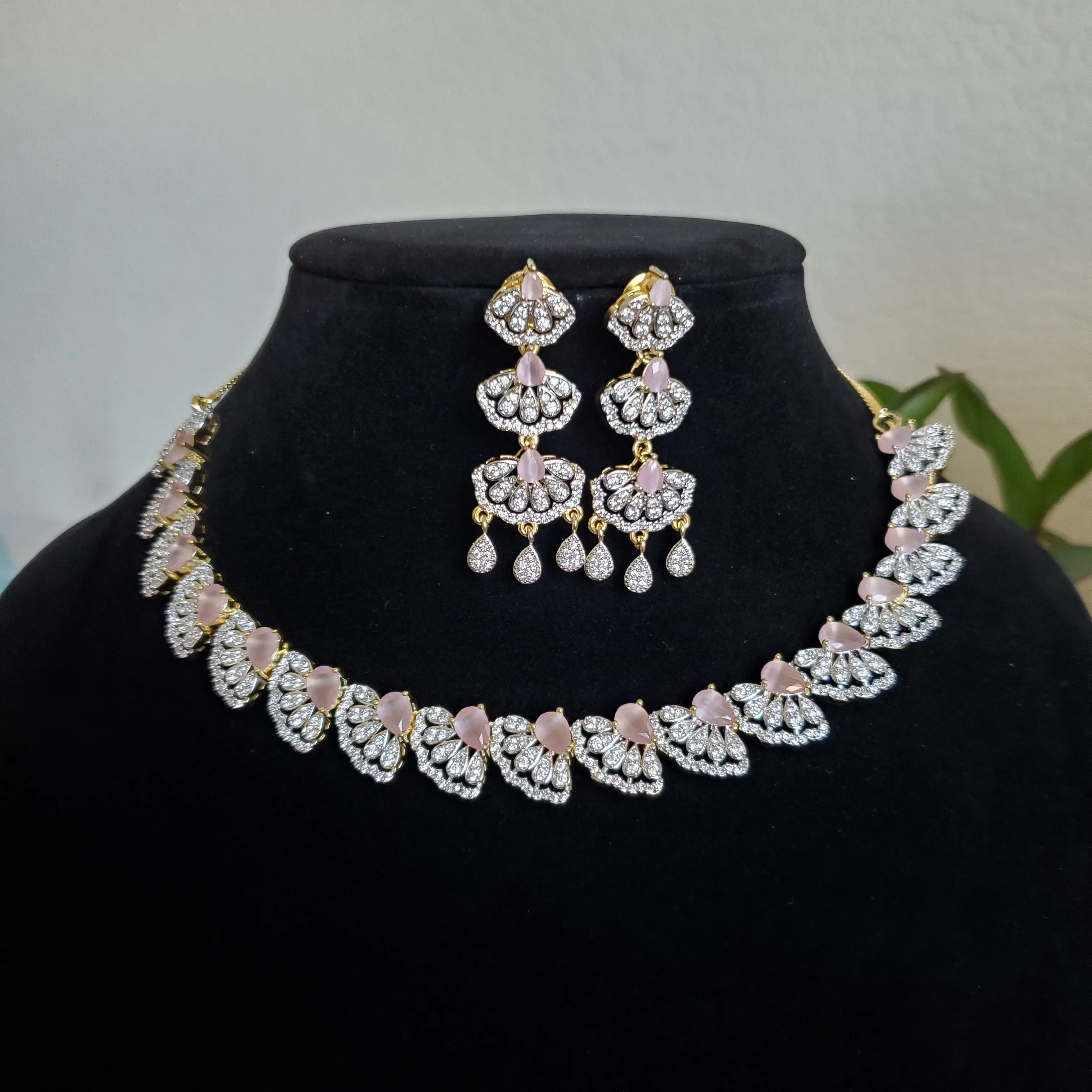 Cz Classic Necklace With 2 Tone Plating
