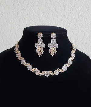 Cz Classic Necklace With 2 Tone Plating